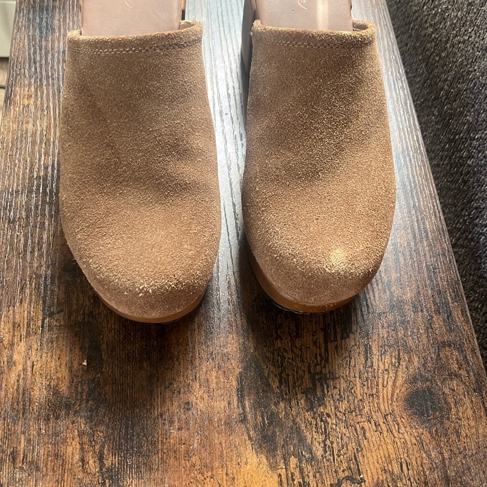 Brown Suede Clogs - image 1
